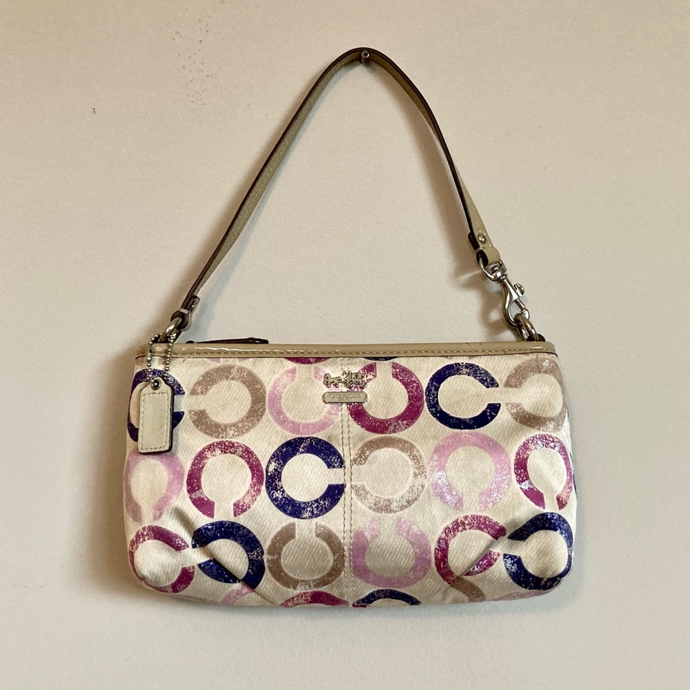 Coach Distressed Signature C Op Art Hand/shoulder Bag Purse